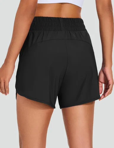 Miniatura 2 de KPSUN Pantalones cortos deportivos para mujer de 5 pulgadas de cintura alta, pantalones cortos de entrenamiento de verano con bolsillos