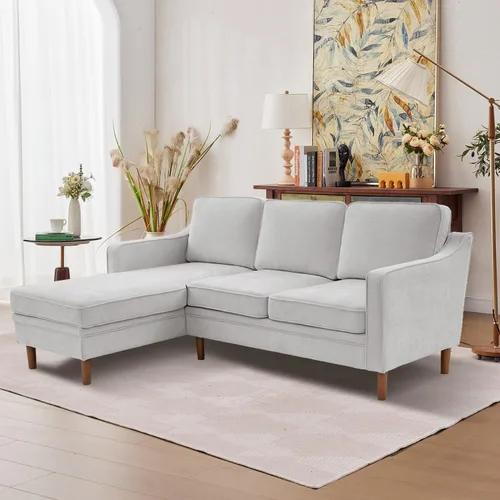 Miniatura 24 de Conjuntos de muebles para sala de estar Kingfun, sofá de 3 plazas y sofá biplaza, juego de sofá de estilo moderno de mediados de siglo, sofá de Piel