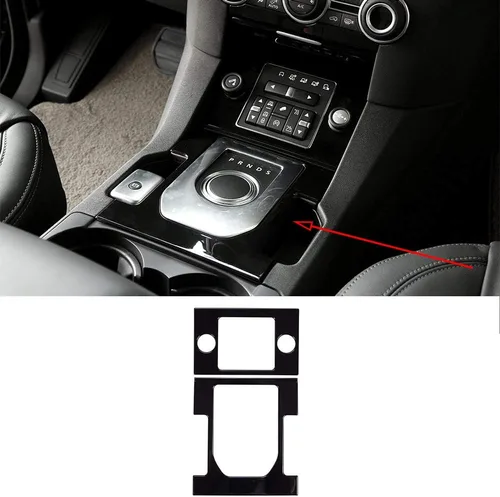 Miniatura 2 de YIWANG Adhesivo ABS cromado para panel de cambio de marchas, 2 unidades, para Land Rover Discovery 4 2012-2017 Accesorios de coche (negro brillante)
