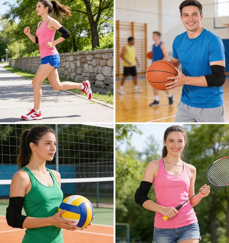Miniatura 6 de 2 coderas de voleibol, transpirables, anticolisión, protectores de coderas de esponja para hombres y mujeres, almohadilla ajustable para el brazo