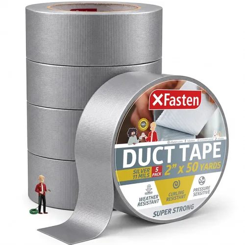 Miniatura 15 de XFasten Cinta adhesiva superfuerte, color blanco, 24.9 x 90.6 ft, cinta adhesiva impermeable para uso al aire libre, interior, escuela e industrial
