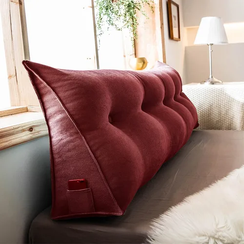 Miniatura 8 de Almohada triangular para cabecero, almohada de lectura triangular, almohada de pana triangular, cojín de cabecera para cabecera, almohada de apoyo