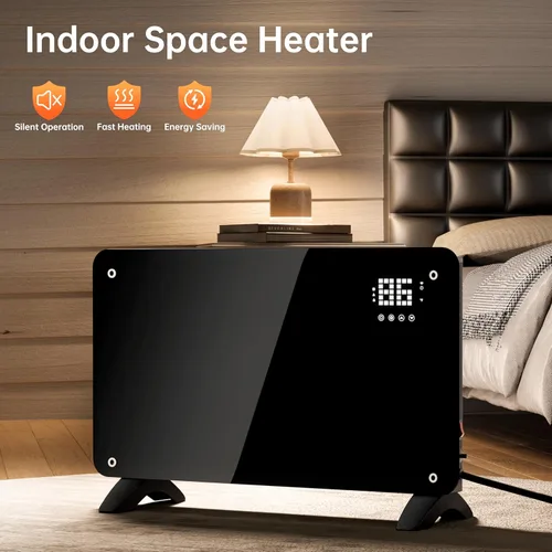Miniatura 7 de SUNDATE Calentador de convección con control Wifi, calentador de espacio interior, calefacción eléctrica de 1500 W con control remoto, pantalla