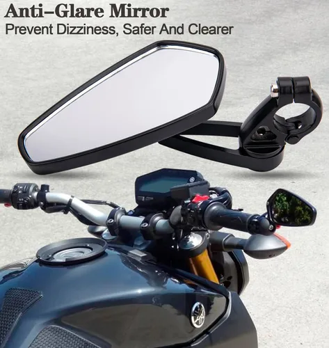 Miniatura 6 de Espejos de extremo de barra de motocicleta compatibles con Honda GROM MSX125 Kawasaki Z650 Z125 Z900 Z750 SV650 Yamaha MT-07 MT-03 MT-09 MT-10 FZ09