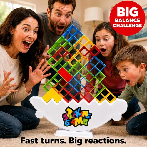 Miniatura 6 de BBnote Juego gigante XL de 48 piezas para adultos y niños, juegos de torre de mesa Tetra para fiesta de viaje familiar, juguete apilable