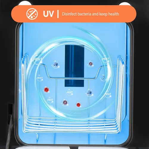 Miniatura 7 de Calentador de toallas calientes, gabinete profesional de toallas calientes, calentadores de toallas de spa 2 en 1 para tratamientos faciales, 5 l.