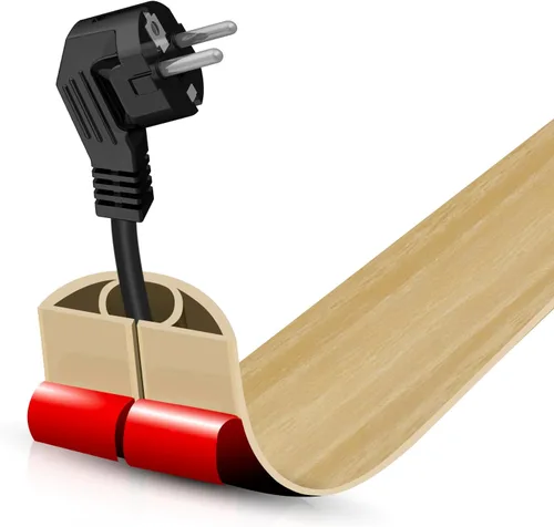 Miniatura 88 de Cubierta autoadhesiva para cables de suelo, gestión de cables de 3.3 pies, protector de tira de extensión para cables, evita tropiezos de cables