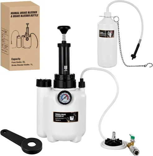 Miniatura 13 de GOOACC Kit de Purga de Frenos 2L Bomba de Vacío Neumática Extractor de Fluido con Botella de Rellenado 1L y Adaptadores Herramientas de Purga