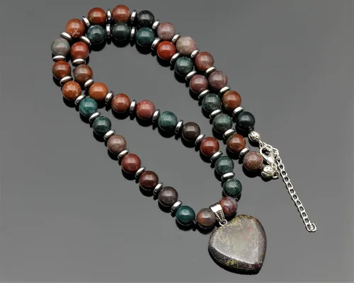 Miniatura 73 de Colgante de corazón de aventurina natural, Collar de cuentas de aventurina genuina, Collar de piedra verde, Collar de piedras preciosas, Cuentas