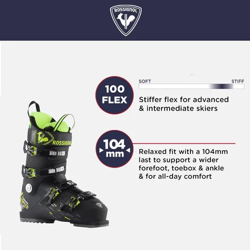 Miniatura 4 de ROSSIGNOL Botas de esquí Speed 100 HV+ para hombre, duraderas, ligeras, cálidas, para toda la montaña