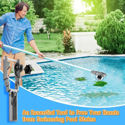 Miniatura 3 de Lounsweer 1 soporte para tableta de piscina para poste de piscina, flotador de tabletas de aleación de aluminio de acero inoxidable, herramienta