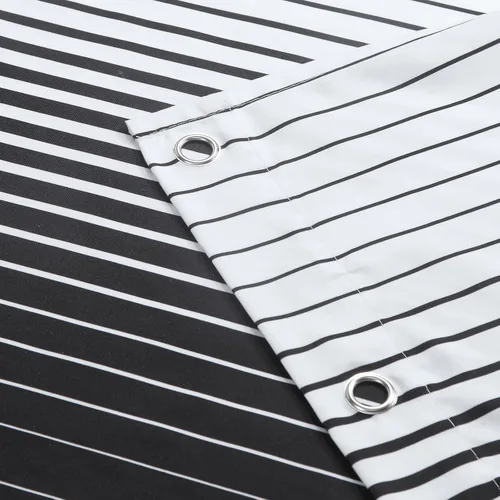 Miniatura 34 de Cortinas de Ducha Negras, Cortinas de Ducha de Poliéster Impermeable con Rayas Horizontales Degradadas en Blanco y Negro Modernas para Baño, 72x72