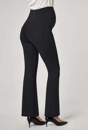 Miniatura 4 de Ewedoos Pantalones de maternidad pantalones de trabajo laterales fruncidos con bolsillos sobre el vientre, pantalones de vestir de embarazo