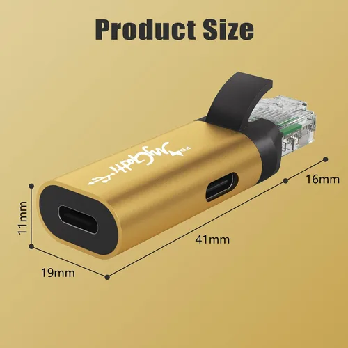 Miniatura 5 de Adaptador USB C a Ethernet, nueva idea RJ45 macho a USB C hembra adaptador de red LAN, chip inteligente incorporado, simplemente inserta cables