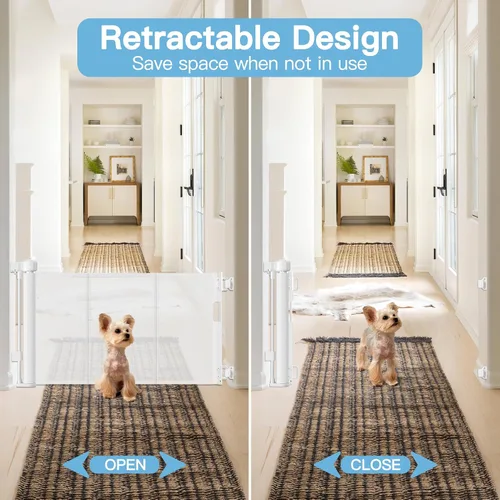 Miniatura 3 de Puerta corta para perros de 0 a 39 pulgadas de ancho, puerta estrecha para bebé, puerta retráctil de 24 pulgadas de alto para bebé, puerta corta