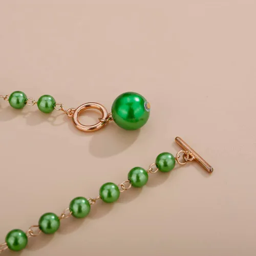 Miniatura 5 de Delicado collar con cuentas de perlas de imitación con pendientes