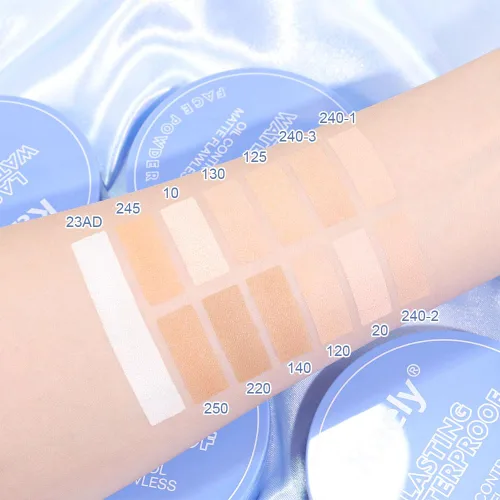 Miniatura 5 de evpct Polvo facial prensado para control de aceite, compacto para mujeres, base de maquillaje translúcida para mujeres, impermeable, de larga
