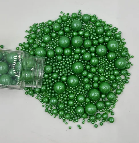 Miniatura 3 de Sentovac Green Pearls - Mezcla de chispas Gránulos comestibles para pasteles, 1 botella de 4.23 onzas / 4.23 oz para bodas, fiestas, hornear
