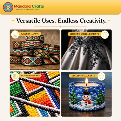Miniatura 4 de Mandala Crafts Cuentas de cristal 6/0 para abalorios – 2500 cuentas redondas negras pequeñas Rocaille de 0.157 pulgadas para hacer joyas, collares