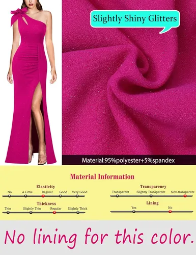Miniatura 6 de VFSHOW Vestido largo formal de fiesta con un hombro descubierto para mujer, diseño de flores 3D, vestido de noche con abertura dividida