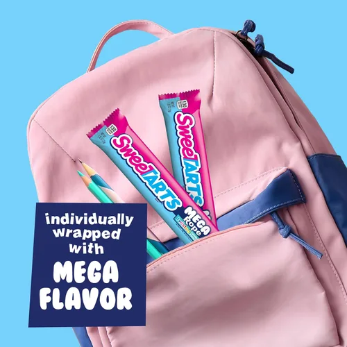 Miniatura 6 de SweeTARTS Mega Filled Ropes Candy, Twisted Rainbow Punch, Dulce y Ácido, 1.32 oz (Paquete de 24)