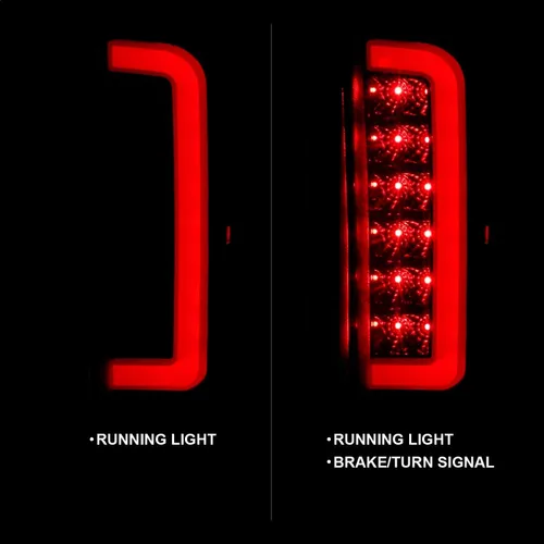 Miniatura 2 de ANZO (311351) 1987-1996 Ford F-150 Luces traseras LED lente humo carcasa negra (par)