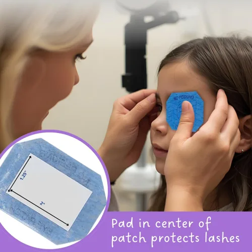 Miniatura 4 de Oclusor de ojos azules para examen ocular, 100 oclusores de ojos, parches oculares para niños, oclusor para exámenes oculares, cubierta de ojos