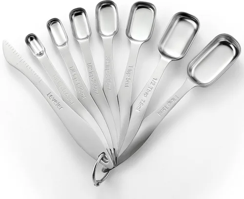 Miniatura 9 de Spring Chef Stainless Steel Measuring Cups and Spoons Set of 10, Nesting Kitchen Metal Measuring Cups and Spoons Set for Dry and Liquid Ingredients