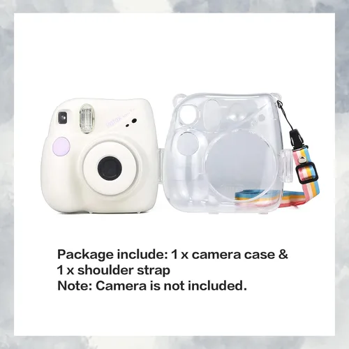 Miniatura 7 de MUZIRI KIKONKOO - Funda transparente para cámara Fuji Instax Mini 7+/ Mini 7 Plus con correa ajustable