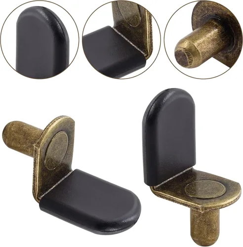 Miniatura 3 de Biaungdo 30 clavijas de soporte para estantes, clips en forma de L de 1/4 pulgadas con funda de goma, clavijas de soporte de estante de gabinete