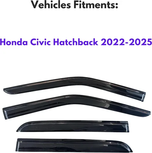 Miniatura 384 de KPY Visor de ventana compatible con Kia Soul 2009-2013, Protector contra lluvia de 4 unidades, deflectores de ventilación de ventana lateral