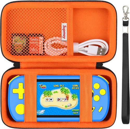 Miniatura 15 de Supmay Funda de transporte compatible con CCTU / TEBIYOU - Juegos de mano para niños, precargados 218 videojuegos retro, soporte portátil para Cubo