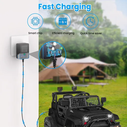 Miniatura 4 de Cargador de batería de 6 V compatible con Flybar Kidzone Bumper Car Best Choice Products Accesorios alimentados por SUV, adaptador universal