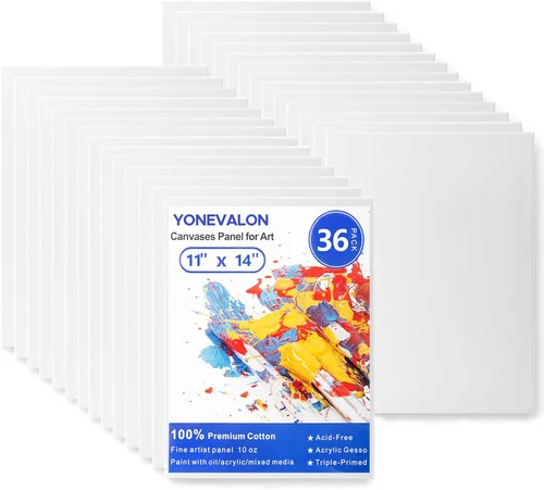 Miniatura 18 de YOURSORTER Lienzos para Pintar Paquete de 28, Tableros de Lienzo de Pintura en Blanco de 11x14 Pulgadas, Paneles de Lienzo de Algodón 100%
