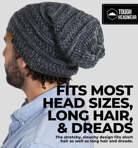 Miniatura 17 de Slouchy Cable tejido Gorro de lana por Tough Headwear – Gorro de lana de gran tamaño Sombreros Gorros Graves Sombreros Para Hombres y Mujeres