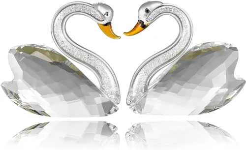 Miniatura 7 de Figura decorativa de cisne de cristal para pareja, decoración del hogar, decoración hecha a mano, decoración de cisne, adorno de cristal, Azul