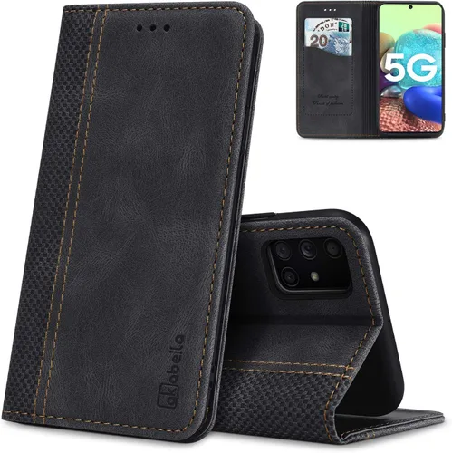 Miniatura 50 de AKABEILA Para Samsung A5 2017 Cartera Funda de Tarjeta de Crédito Titular Cierre Magnético Kickstand PU Cuero A Prueba de Golpes Flip Folio Libro