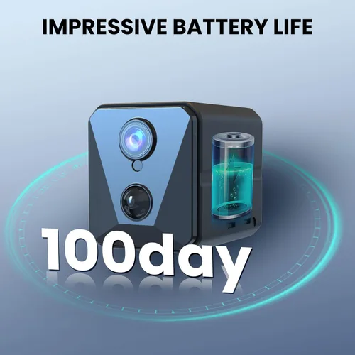 Miniatura 4 de Funstorm Cámara de seguridad mejorada 2025, mini cámara de niñera HD 4K para el hogar con visión nocturna, cámara WiFi interior, batería de 100 días