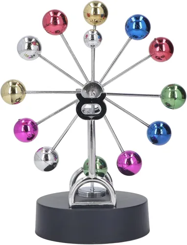 Miniatura 9 de KENANLAN Bola giratoria de la rueda de la fortuna, rotación magnética eléctrica de la rueda de la fortuna juguete colorido de la bola del metal