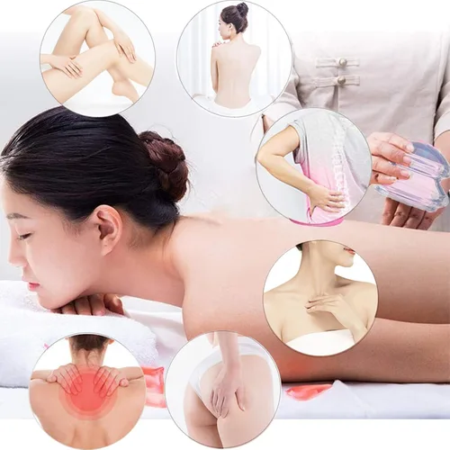 Miniatura 2 de Shinefuture Juego de terapia de ventosas, kit de 5 piezas de silicona para masaje, masajeador de celulitis, ventosas para masaje corporal