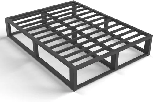Miniatura 9 de Bilily Marco de cama individual de 14 pulgadas con soporte de listones de acero resistente, plataforma de metal resistente para colchón