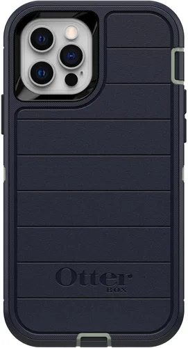Miniatura 3 de OtterBox Funda para iPhone 12 y iPhone 12 Pro Defender Series - Varsity Blues (Desert SAGE/Dress Blues), resistente y duradera, con protección