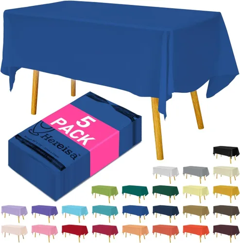 Miniatura 36 de Paquete de 3 manteles de plástico desechables de 54 x 108 pulgadas, manteles de color blanco hueso, manteles de fiesta nupcial para fiestas