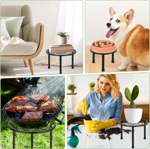 Miniatura 6 de Sbosbo Paquete de 6 soportes de metal para plantas, soporte resistente para plantas de interior y exterior, soportes de hierro antioxidante