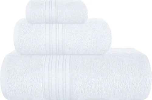 Miniatura 27 de BOUTIQUO Juego de 2 toallas de baño 100% algodón de 28 x 55 pulgadas, toallas de baño grandes ecológicas, compactas, de secado rápido, ligeras, Rosa