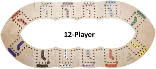 uDog Juego de mesa | Diversión antigua para 2 a 12 jugadores | Hecho a mano en los Estados Unidos | Piezas de madera duraderas para durar toda la