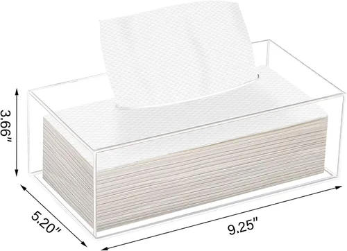 Miniatura 2 de Soporte de cubierta de caja de pañuelos de acrílico transparente para escritorio de encimera de tocador de baño