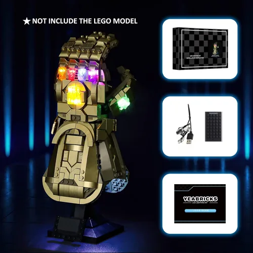 Miniatura 5 de YEABRICKS Luces LED para bloques de construcción de modelo Lego-76191 Marvel Infinity Gauntlet (el set de Lego NO está incluido)