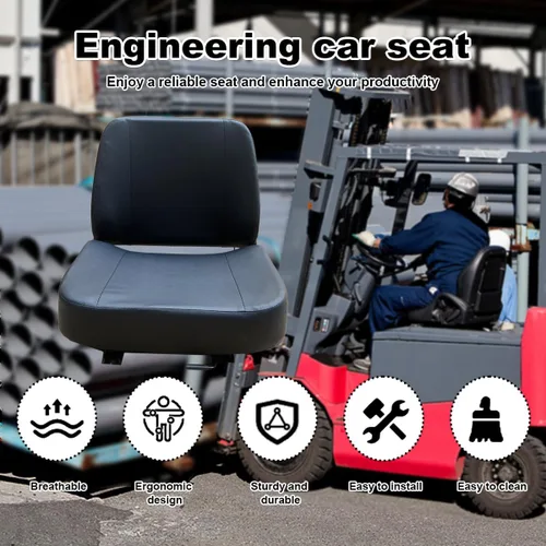 Miniatura 6 de Asiento universal de carretilla elevadora asiento de tractor con pista deslizante ajustable y bolsa de herramientas, para excavadora Skid Loader