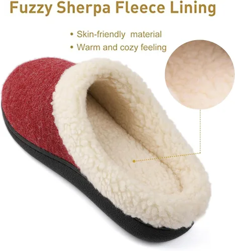Miniatura 3 de Wishcotton Pantuflas de casa Sherpa con espuma viscoelástica para mujer para interiores y exteriores